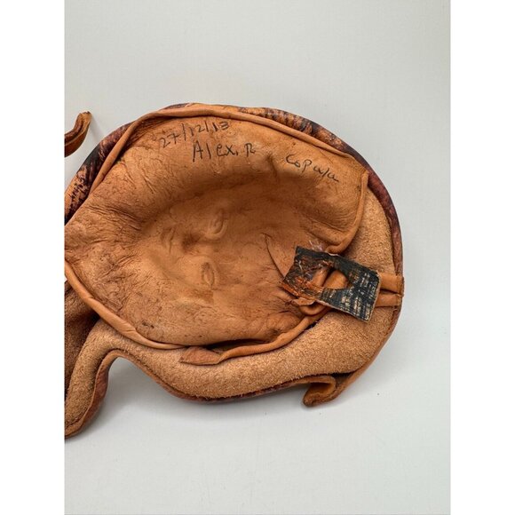 Vintage Leather Handmade Face Sculpture 3-D Signed A. Rodriguez Copala Mexico - Picture 4 of 10